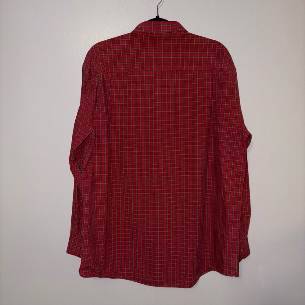 L.L. Bean Red Plaid Men's Button Down Shirt Large - Picture 5 of 7